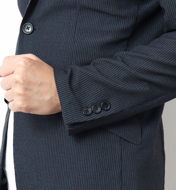 NOLLEY'S goodman「《ビジカジ/セットアップ対応》ドットサッカーストレッチジャケット 25SS」|テーラードジャケット|