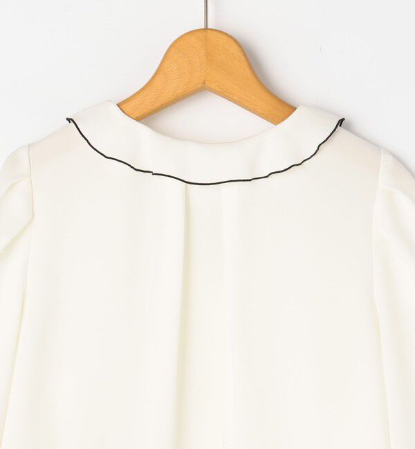 NOLLEY'S「ストレッチジョーゼット配色フリルブラウス」|シャツ・ブラウス|