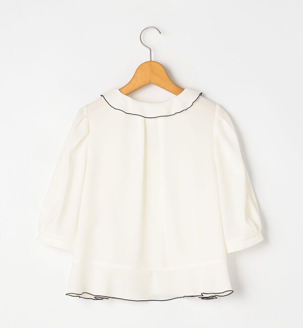 NOLLEY'S「ストレッチジョーゼット配色フリルブラウス」|シャツ・ブラウス|