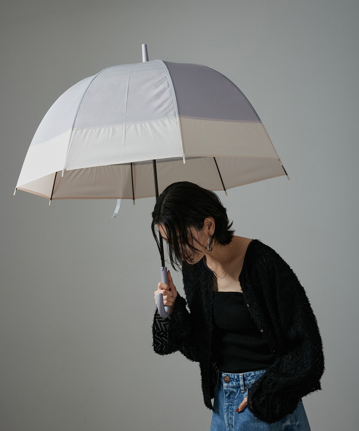 SALON adam et rope'「【SALONオリジナル】ベルドームアンブレラ（ツートンカラー）」|傘|