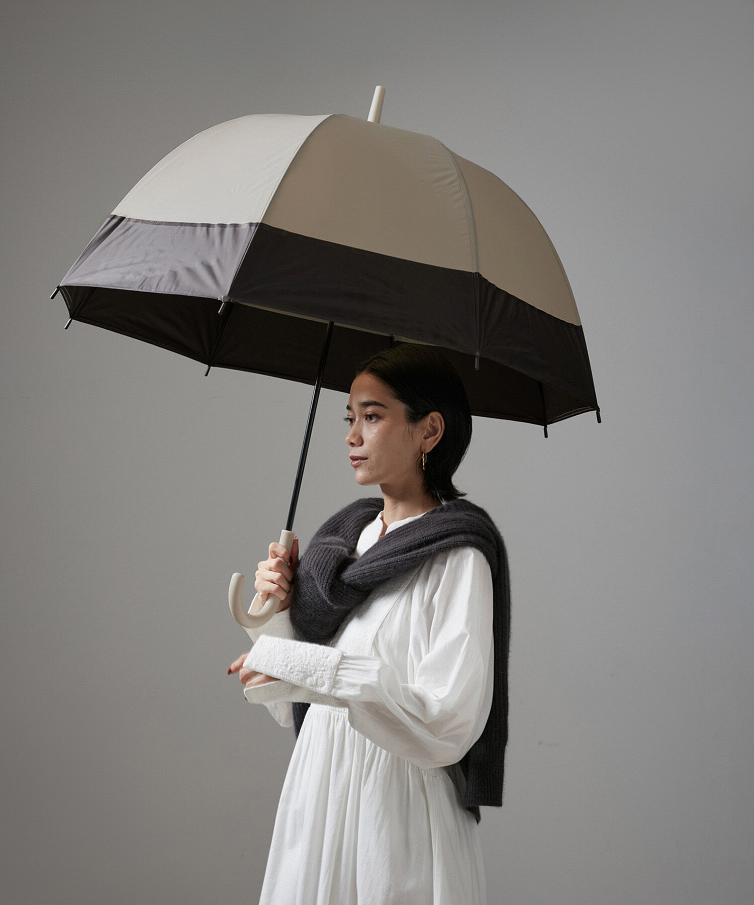 SALON adam et rope'「【SALONオリジナル】ベルドームアンブレラ（ツートンカラー）」|傘|
