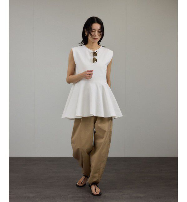 SALON adam et rope'「【WEB限定】ショルダータックペプラムプルオーバー」|Tシャツ・カットソー|