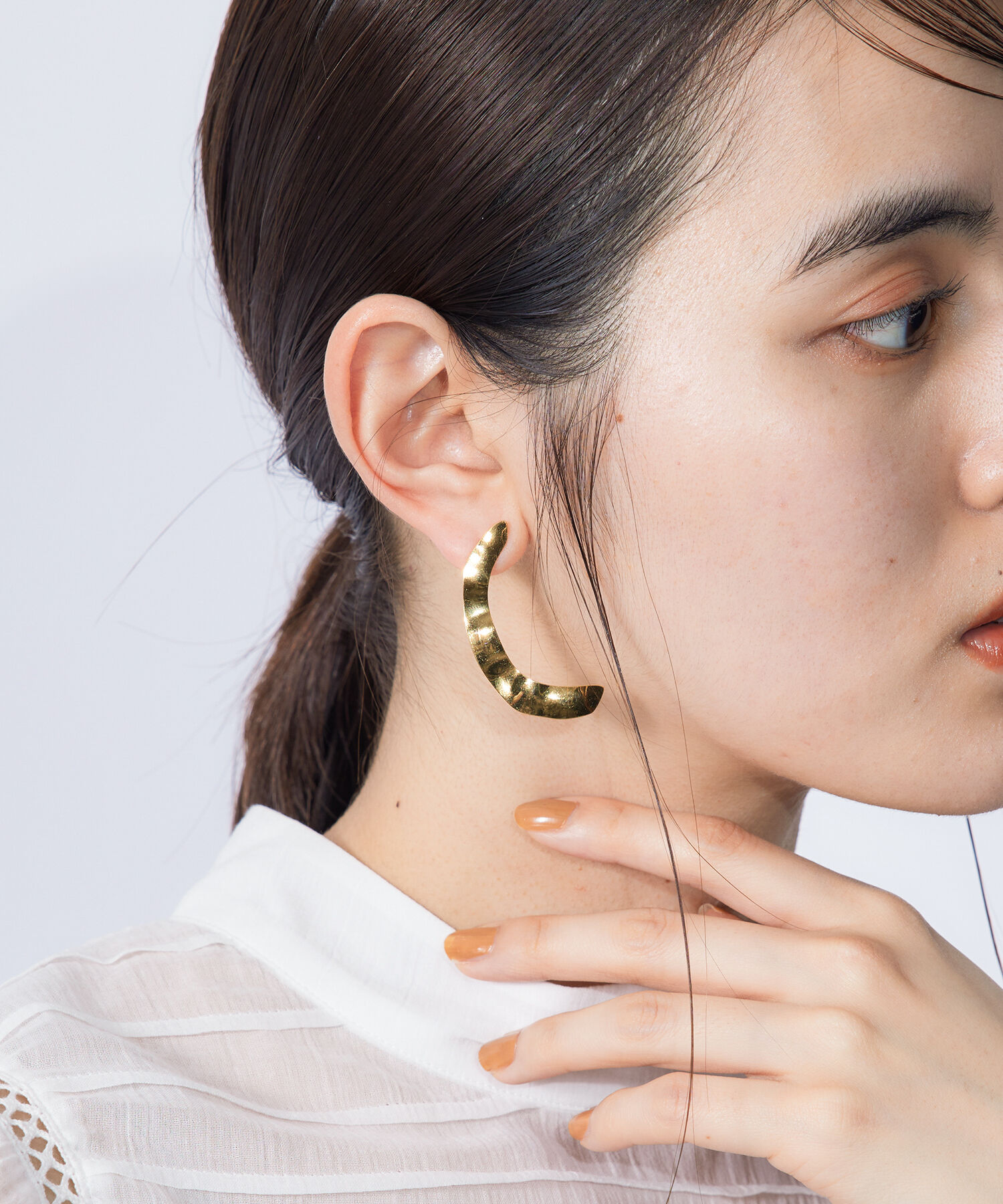 ROPE「Cラインクラックメタルモチーフピアス」|ピアス|