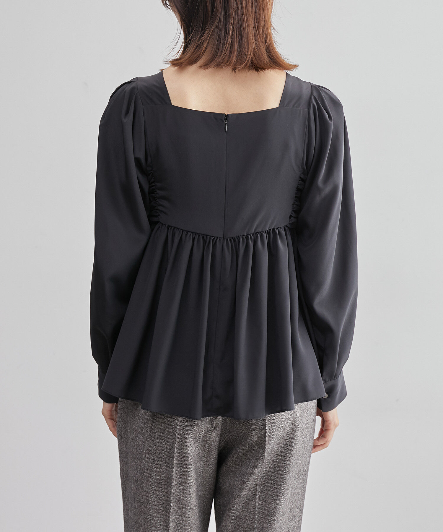 ROPE「スクエアネックペプラムブラウス」|シャツ・ブラウス|