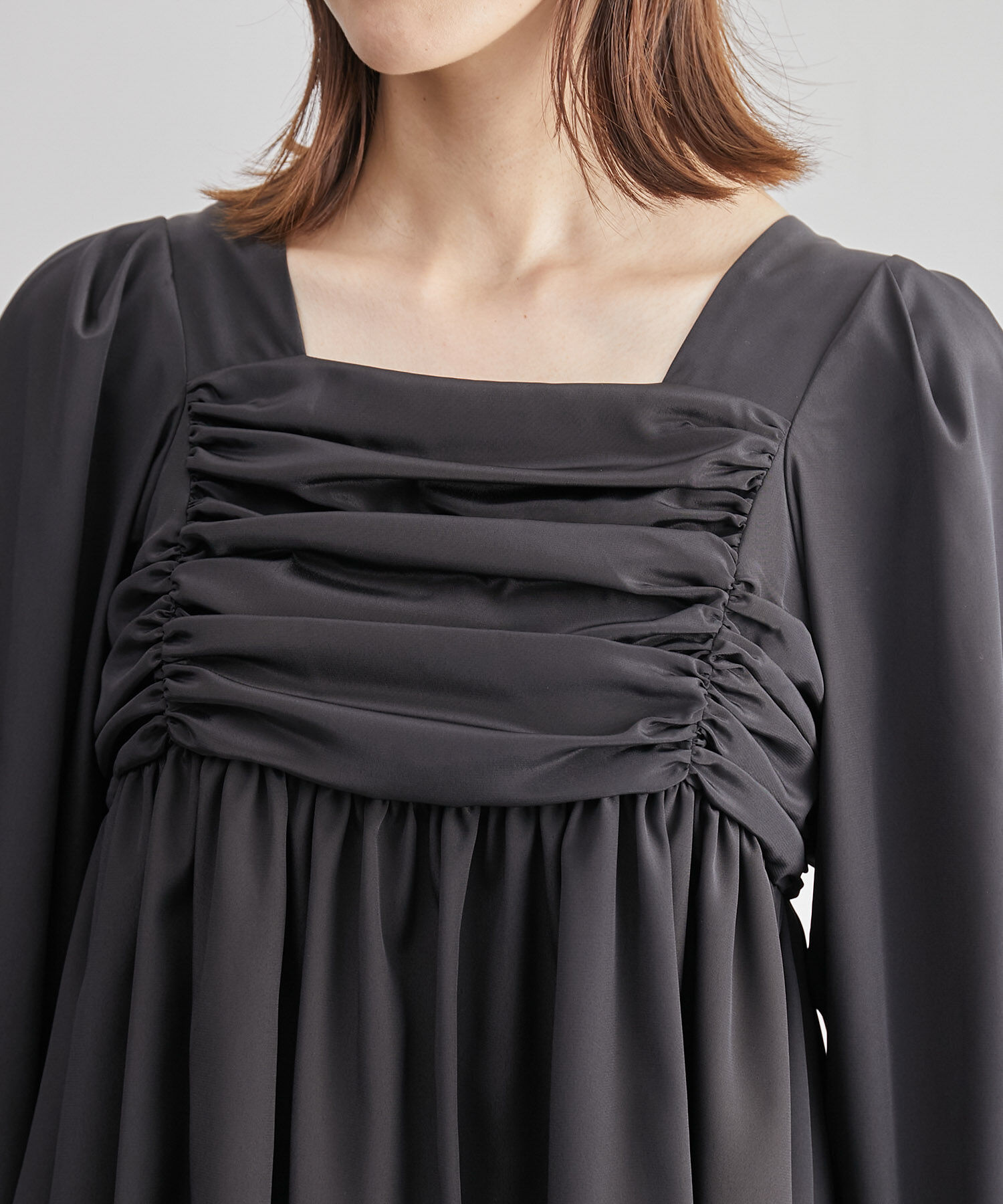 ROPE「スクエアネックペプラムブラウス」|シャツ・ブラウス|