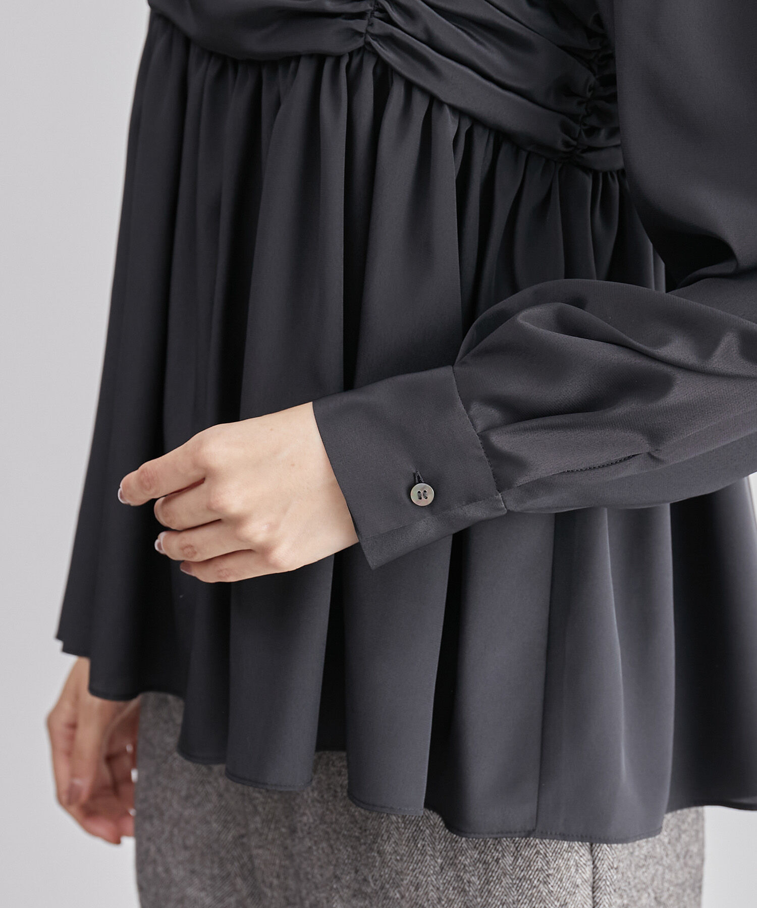 ROPE「スクエアネックペプラムブラウス」|シャツ・ブラウス|