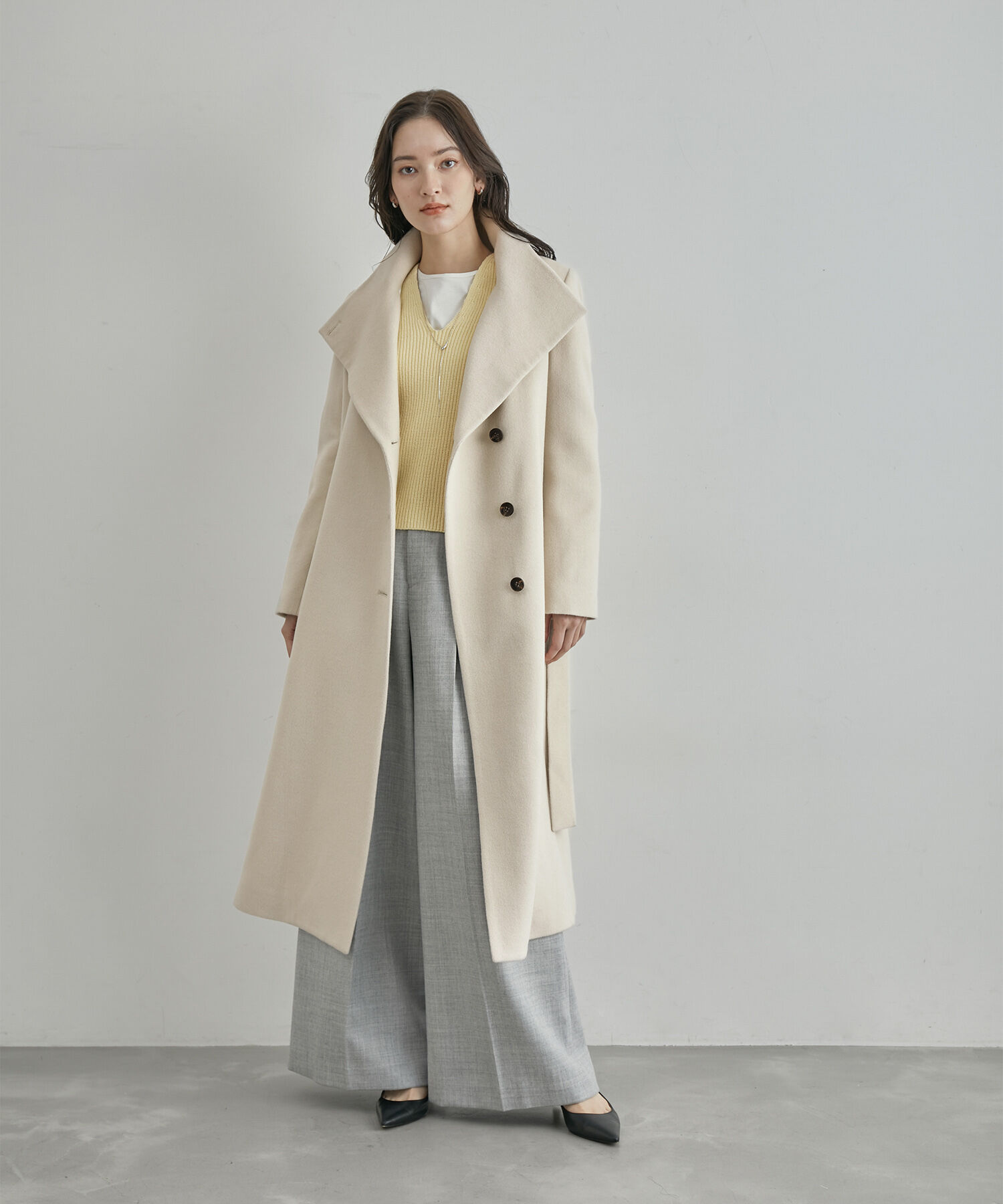 ROPE「2WAYプレミアムカシミヤロングコート」|チェスターコート|