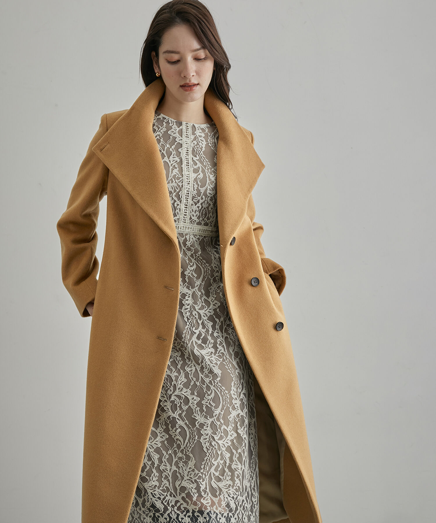 ROPE「2WAYプレミアムカシミヤロングコート」|チェスターコート|