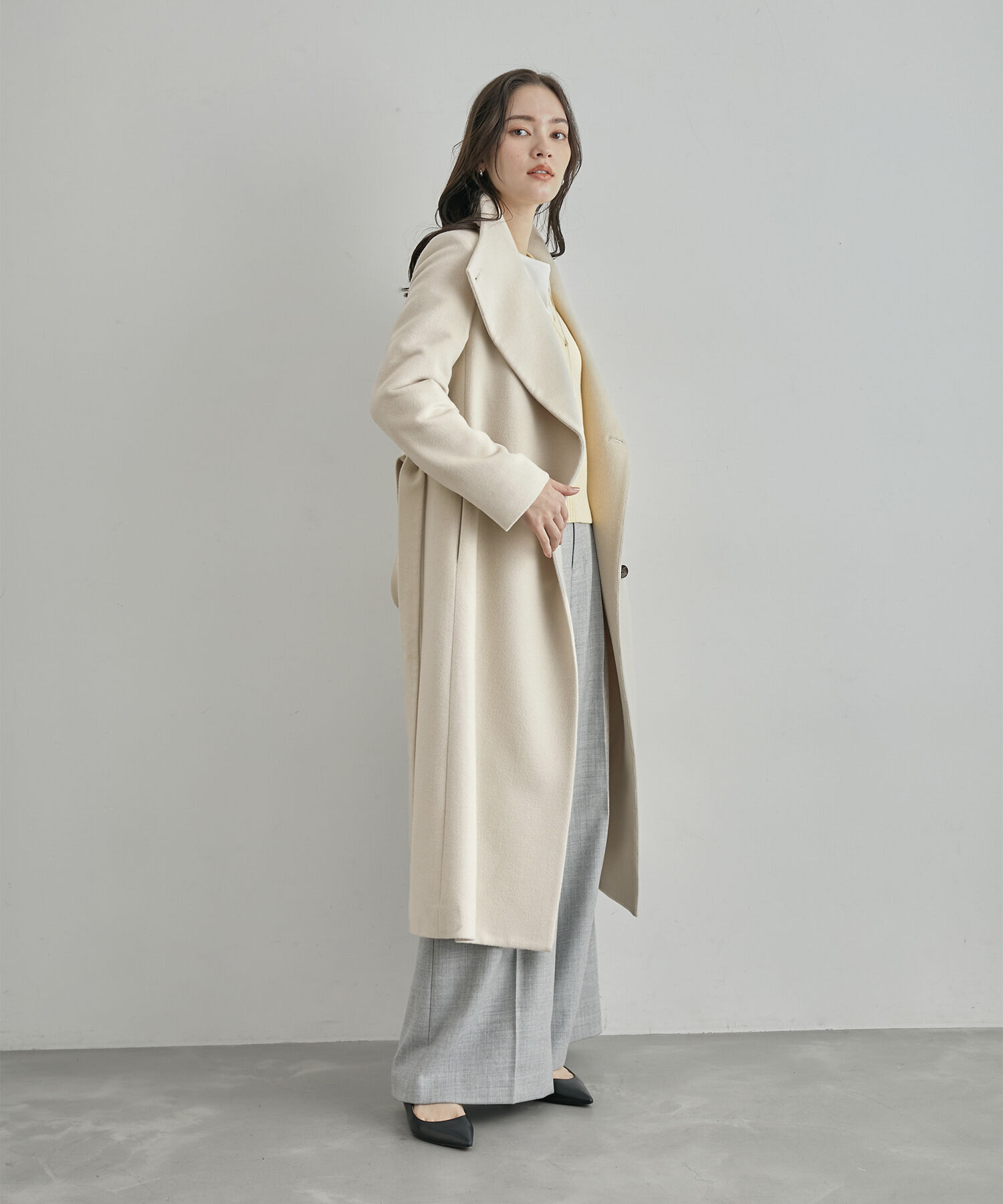 ROPE「2WAYプレミアムカシミヤロングコート」|チェスターコート|