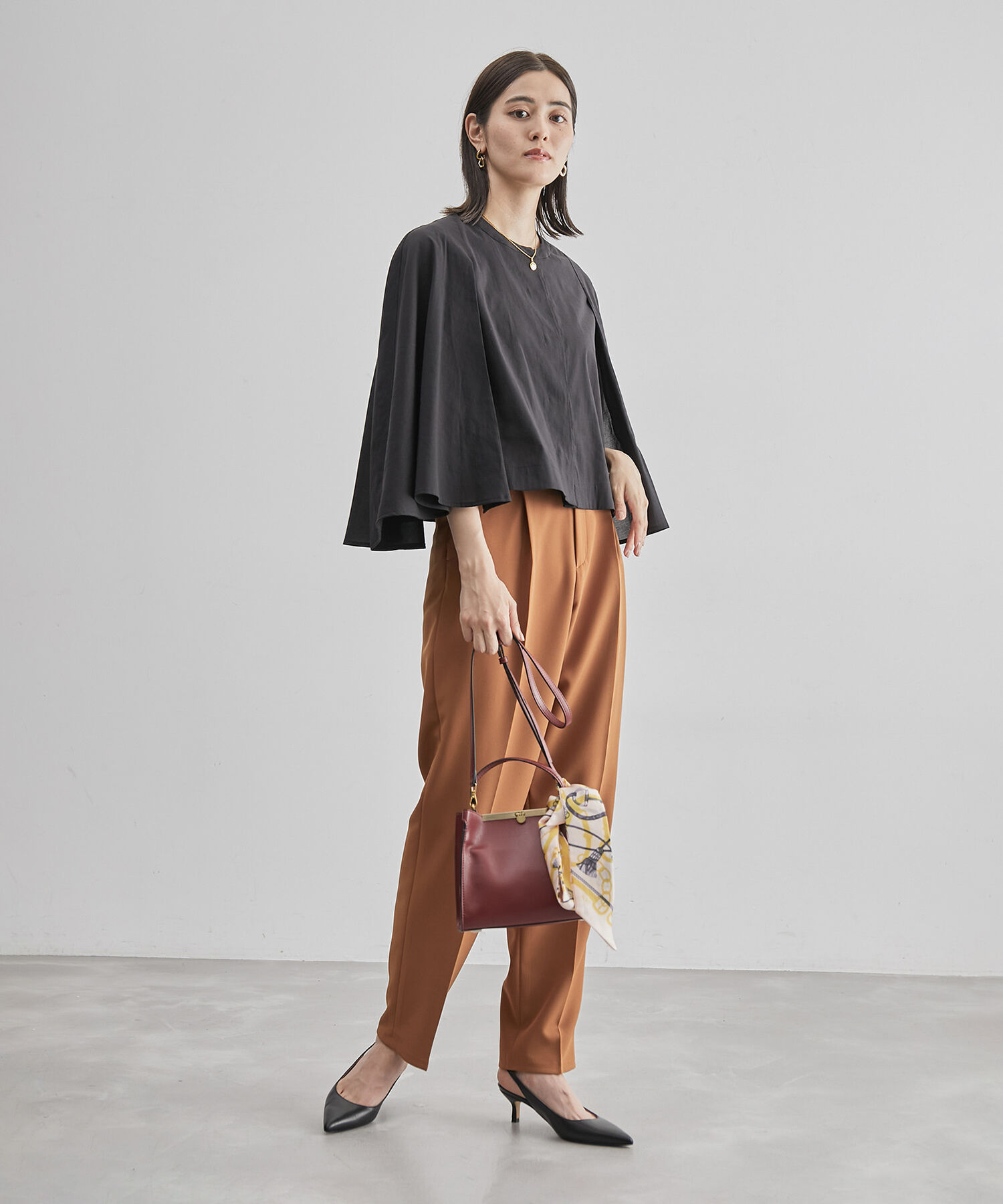 ROPE「シアーケープカーディブラウス」|シャツ・ブラウス|