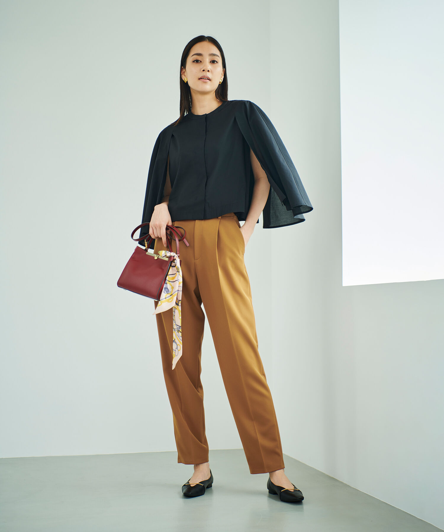 ROPE「シアーケープカーディブラウス」|シャツ・ブラウス|