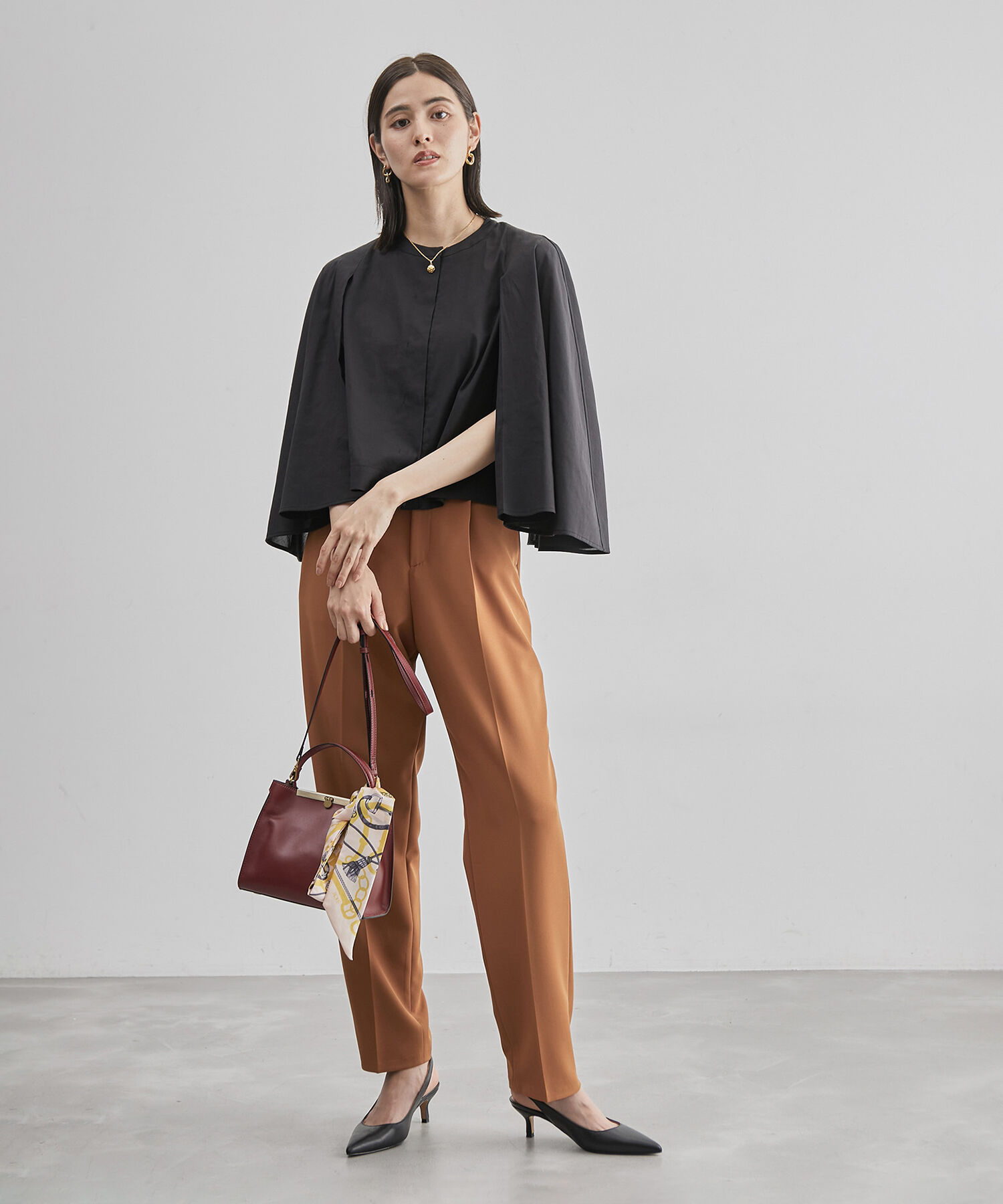 ROPE「シアーケープカーディブラウス」|シャツ・ブラウス|