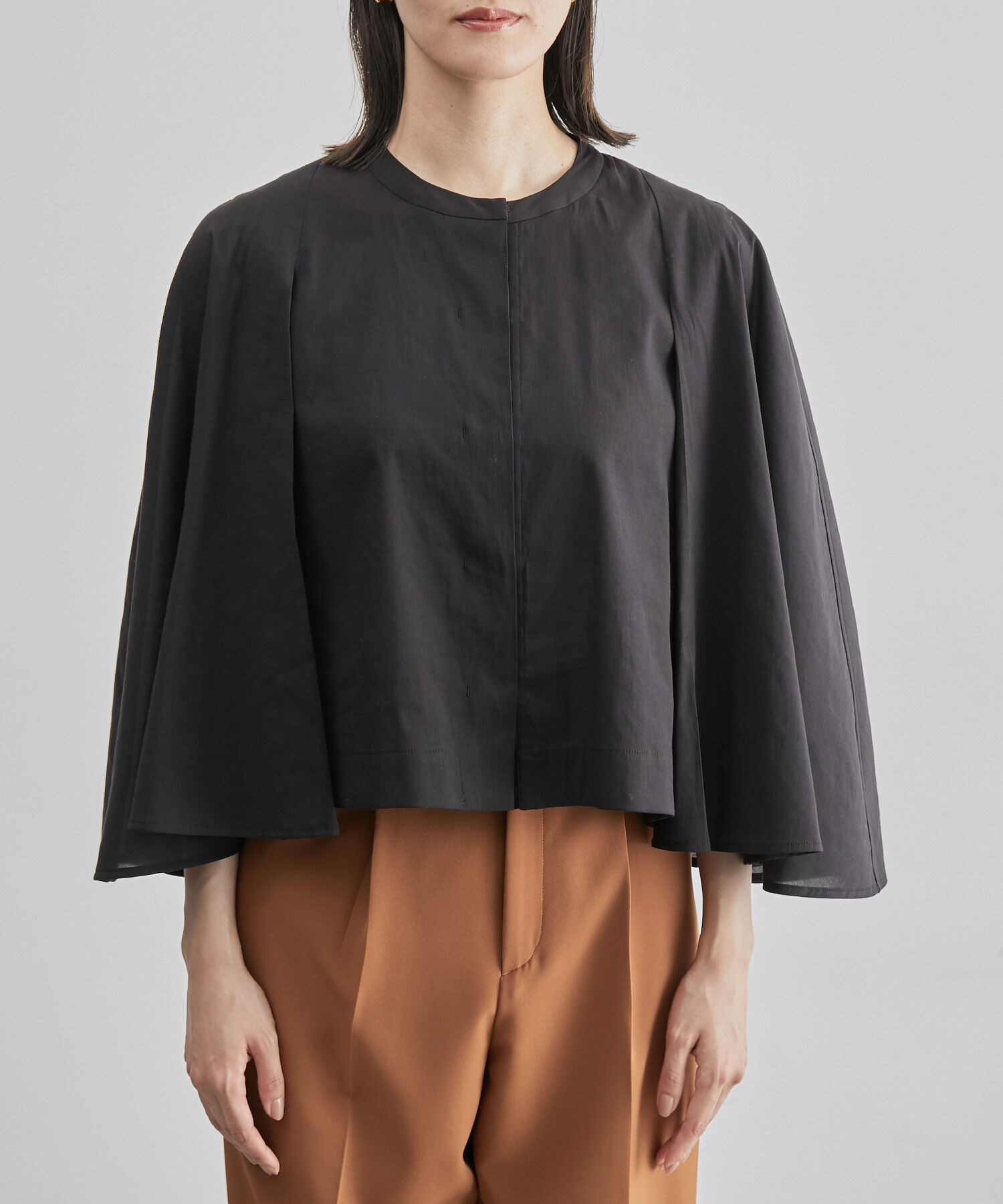 ROPE「シアーケープカーディブラウス」|シャツ・ブラウス|