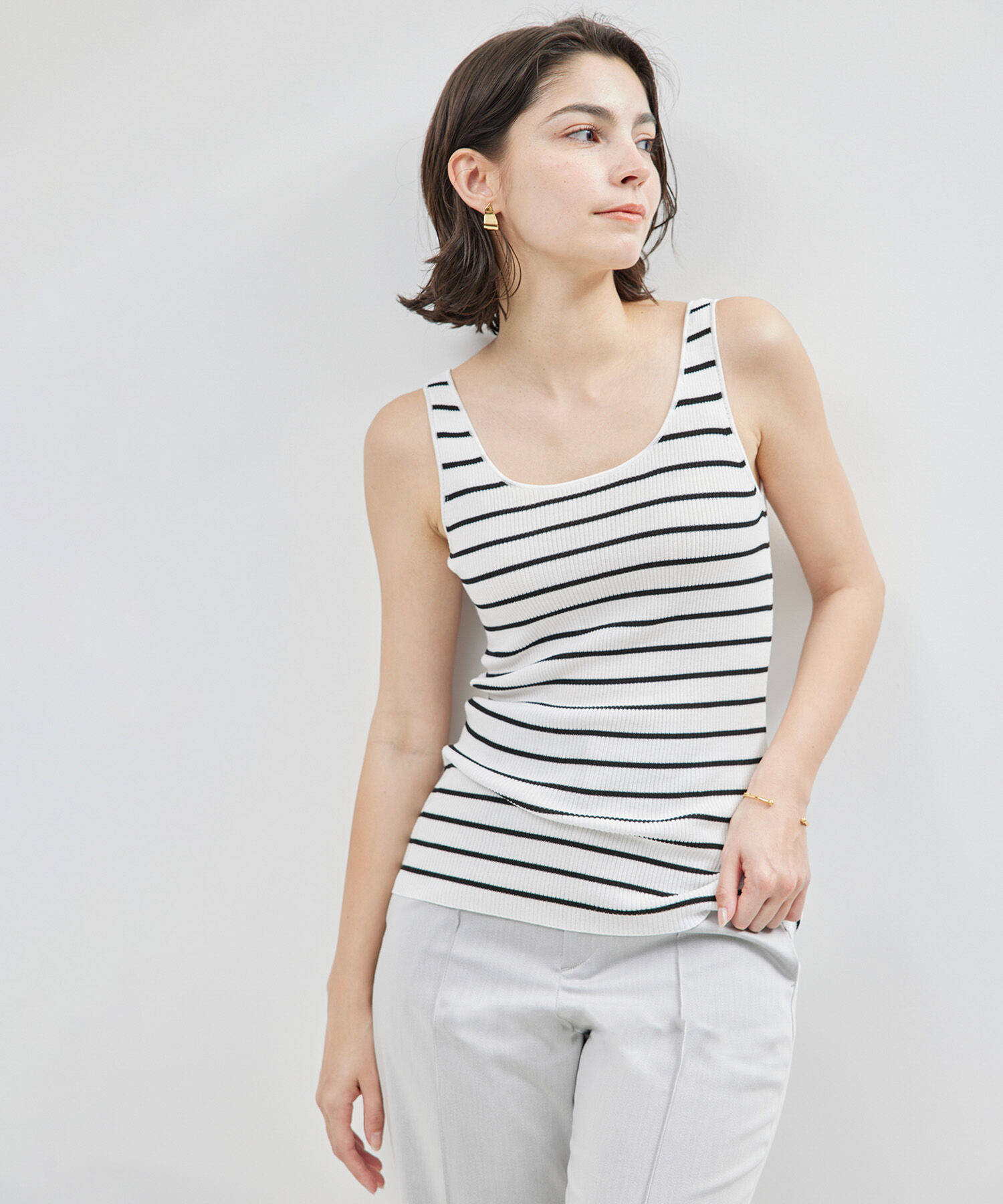 ROPE「【洗える】シルクプロテインニットタンクトップ【メディア掲載】」|タンクトップ|