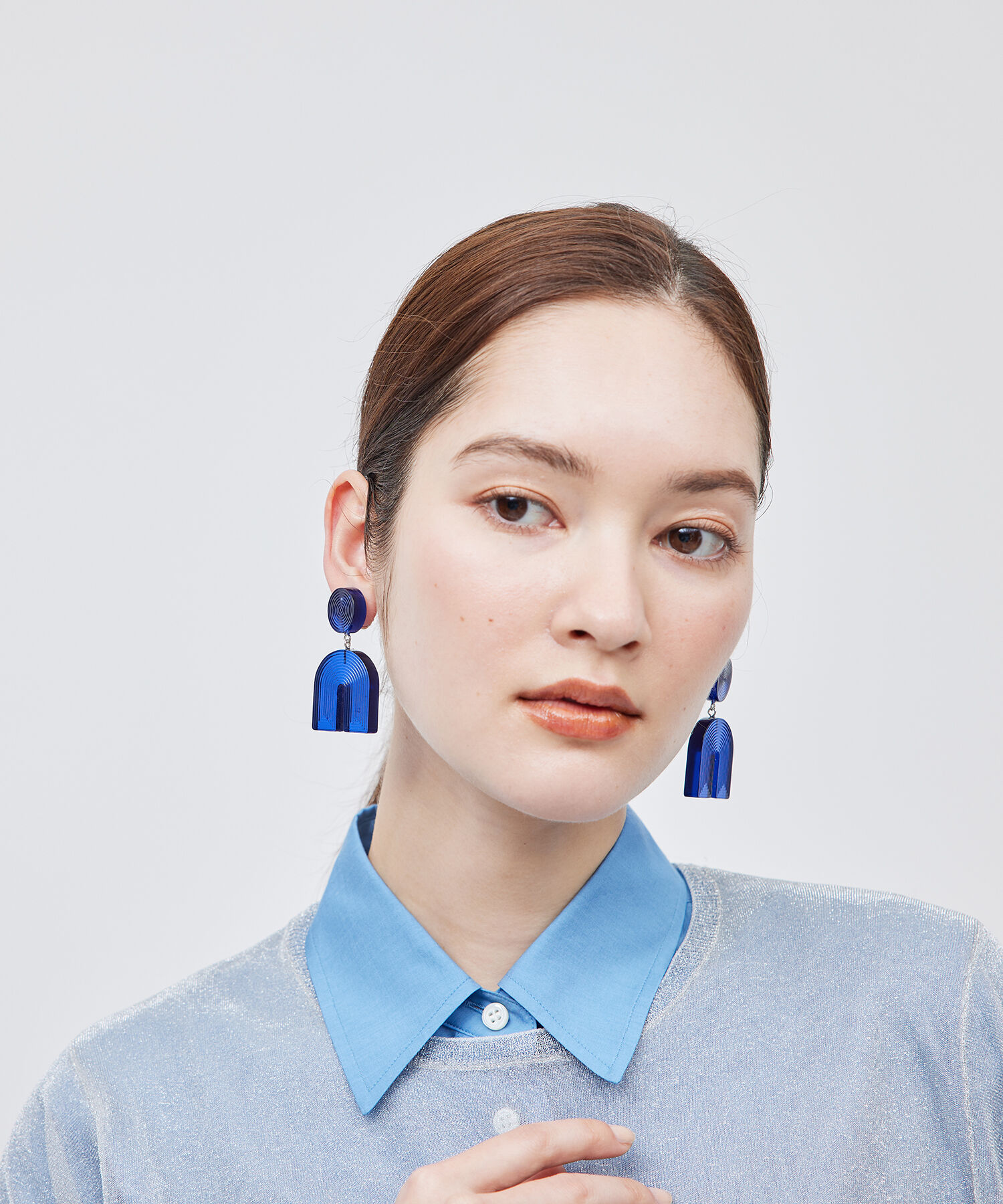 ROPE「ウェービングモチーフイヤリング【メディア掲載】」|イヤリング|ブルー系(45)