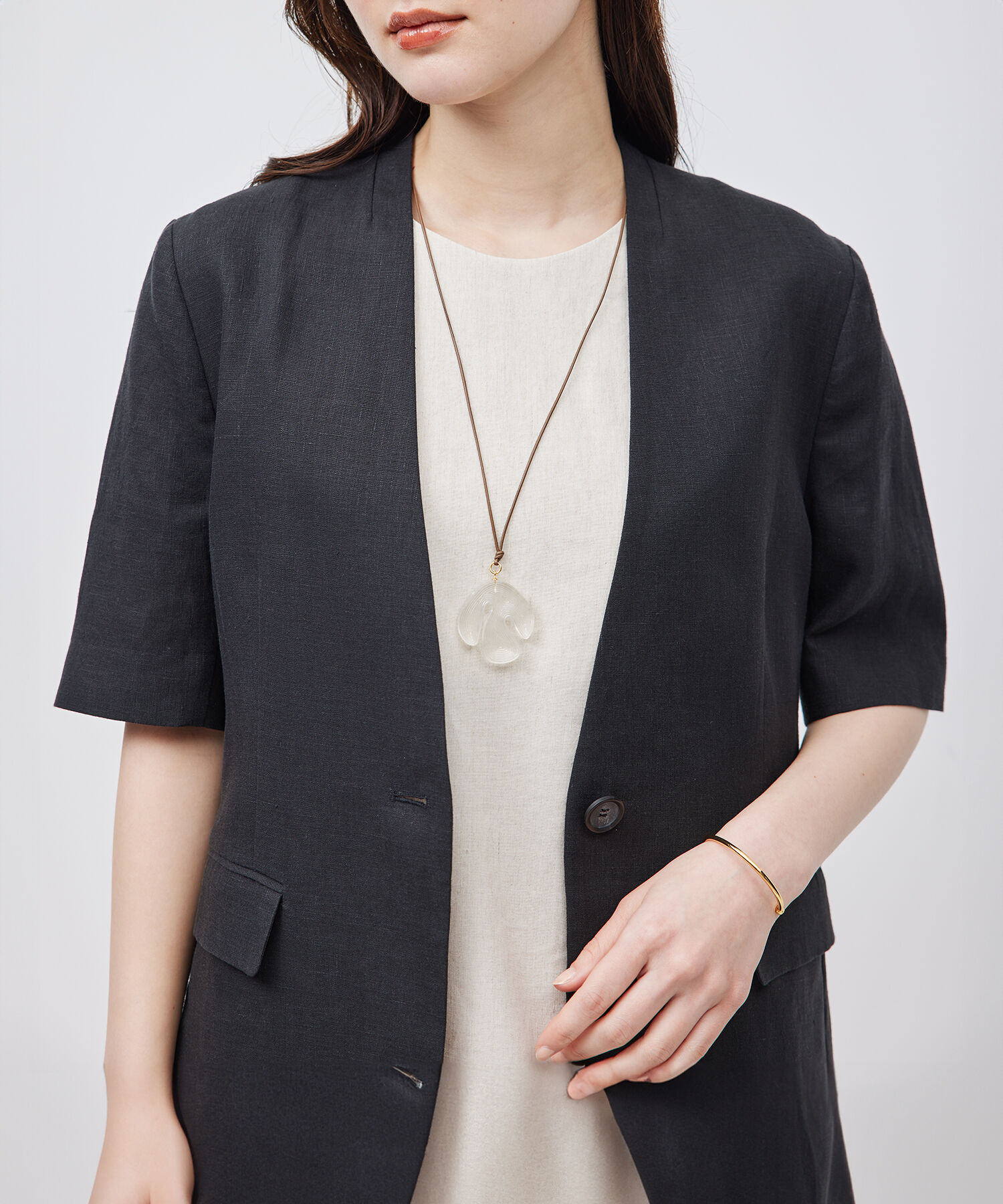 ROPE「ウェービングモチーフネックレス」|ネックレス|ホワイト系(11)