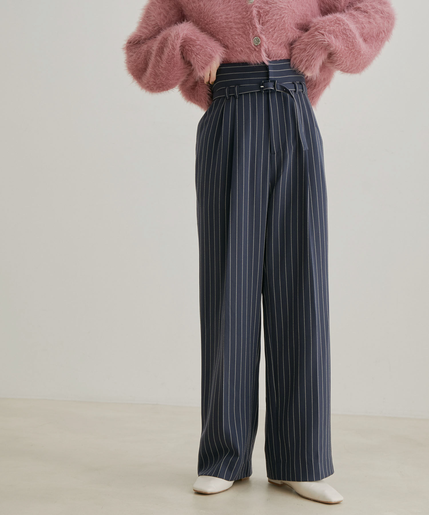 VIS「【Washable・EASY CARE】エコウールタッチワイドパンツ【sustainable】」|スラックス|