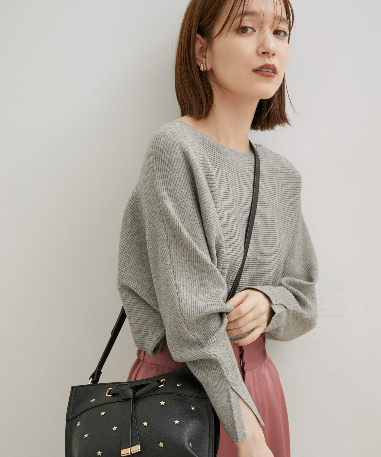 VIS「ハイゲージドルマンニットプルオーバー」|ニット・セーター|グレー系(09)