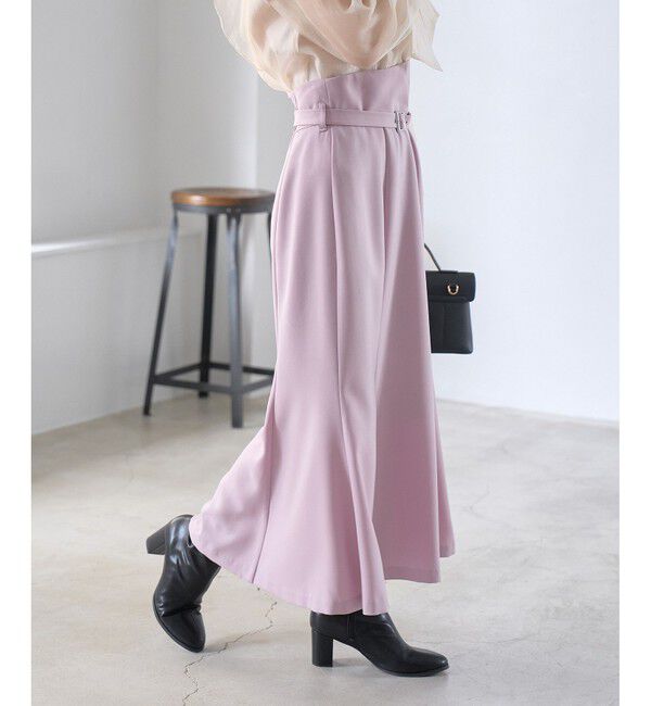 VIS「【防シワ】パウダリーツイルマーメイドスカート」|スカート|