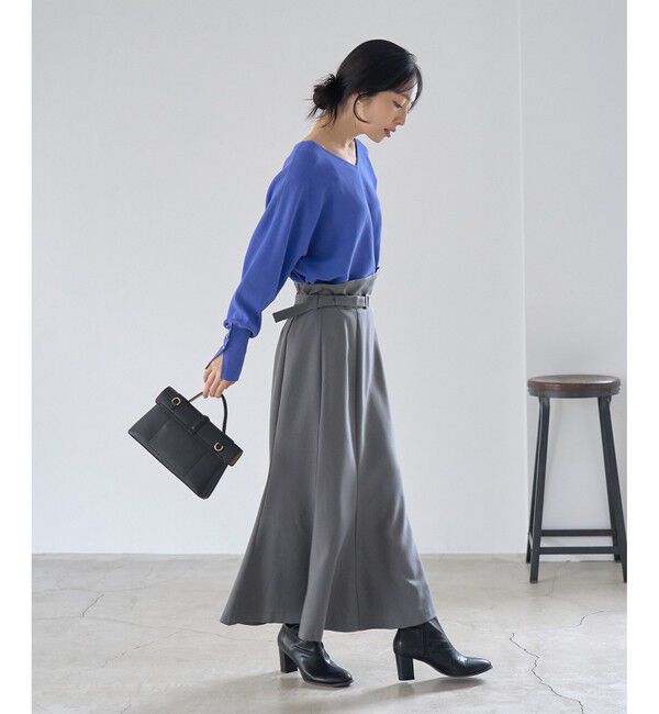 VIS「【防シワ】パウダリーツイルマーメイドスカート」|スカート|