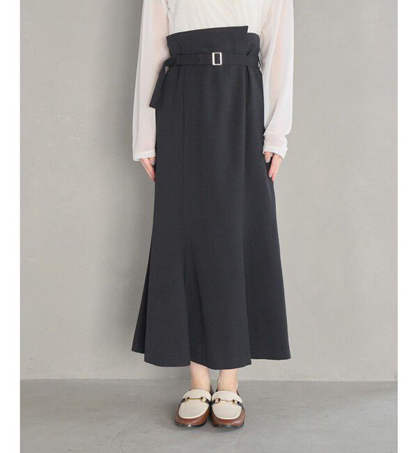 VIS「【防シワ】パウダリーツイルマーメイドスカート」|スカート|