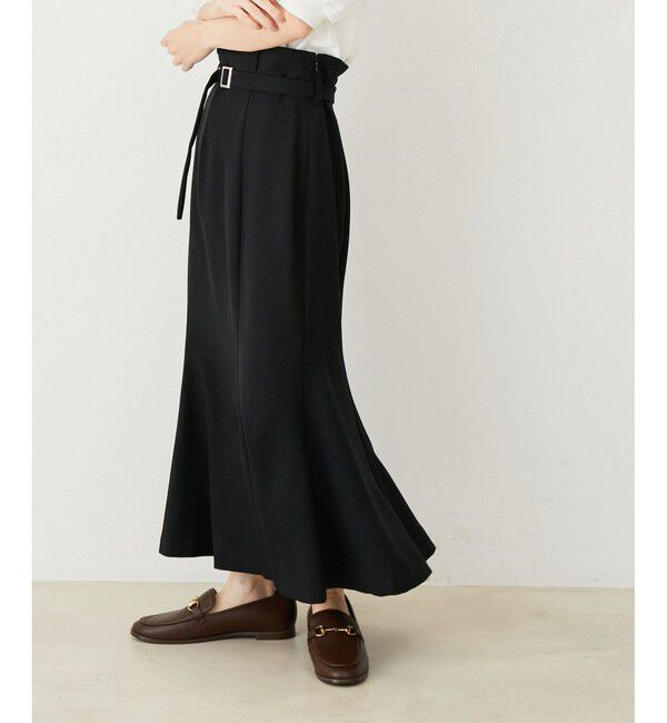 VIS「【防シワ】パウダリーツイルマーメイドスカート」|スカート|