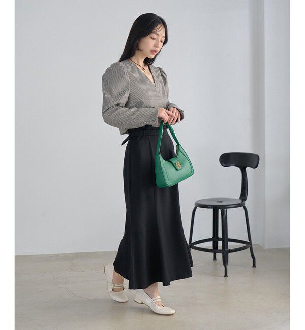 VIS「【防シワ】パウダリーツイルマーメイドスカート」|スカート|