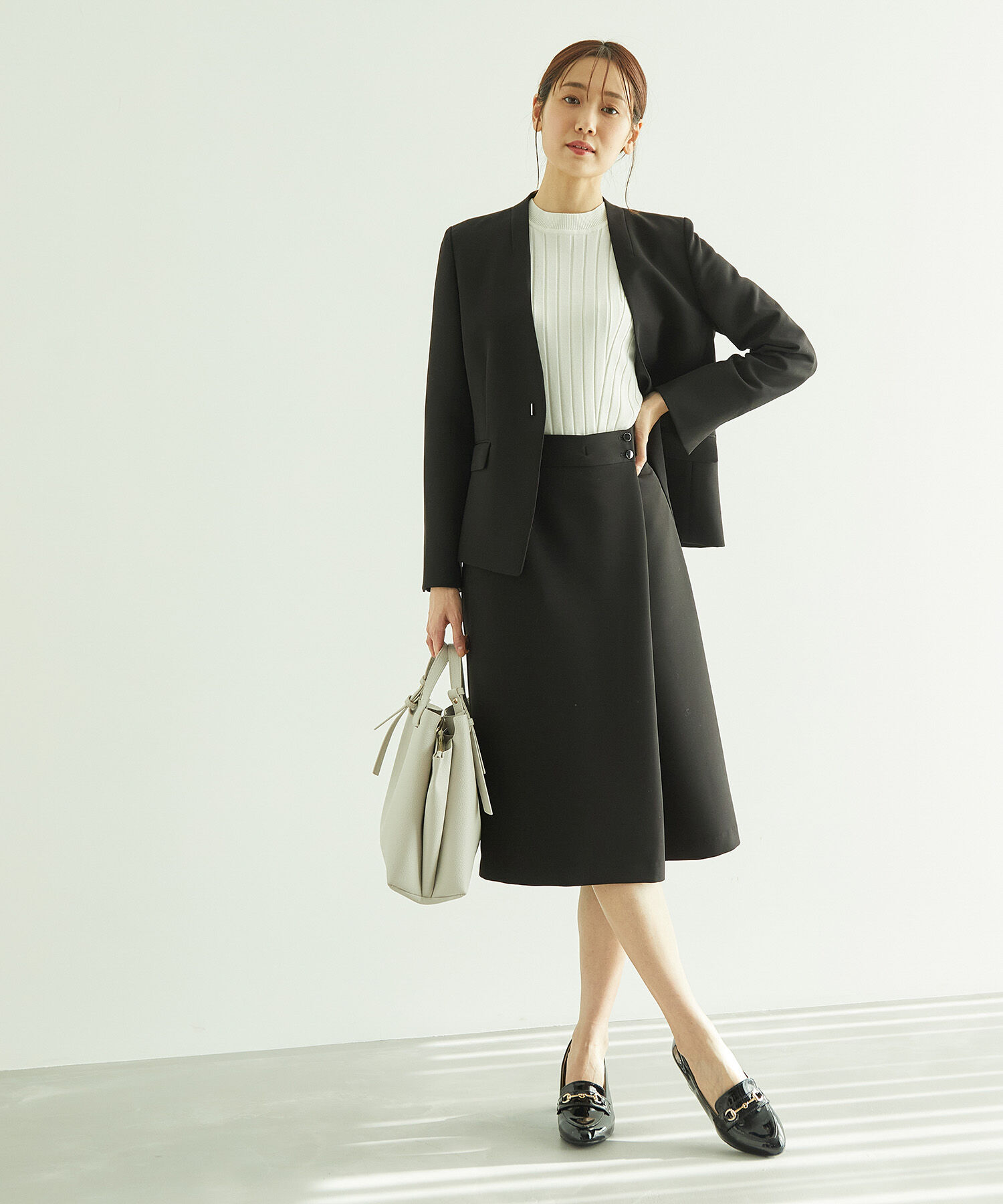 Rope&rsquo;Picnic「【360&deg;ウルトラストレッチ】セットアップ対応/ノーラペルジャケット【一部店舗限定34-42サイズ】」|ノーカラージャケット|