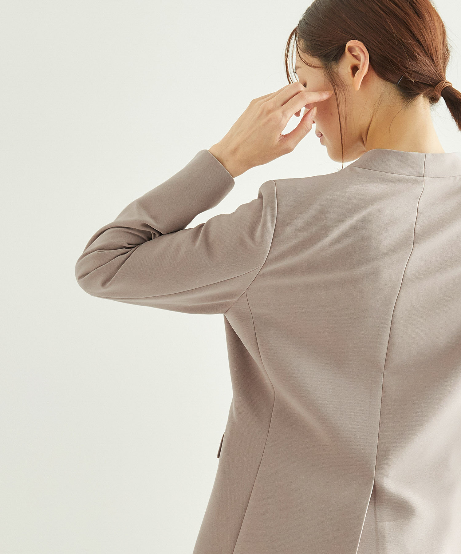 Rope&rsquo;Picnic「【360&deg;ウルトラストレッチ】セットアップ対応/ノーラペルジャケット【一部店舗限定34-42サイズ】」|ノーカラージャケット|