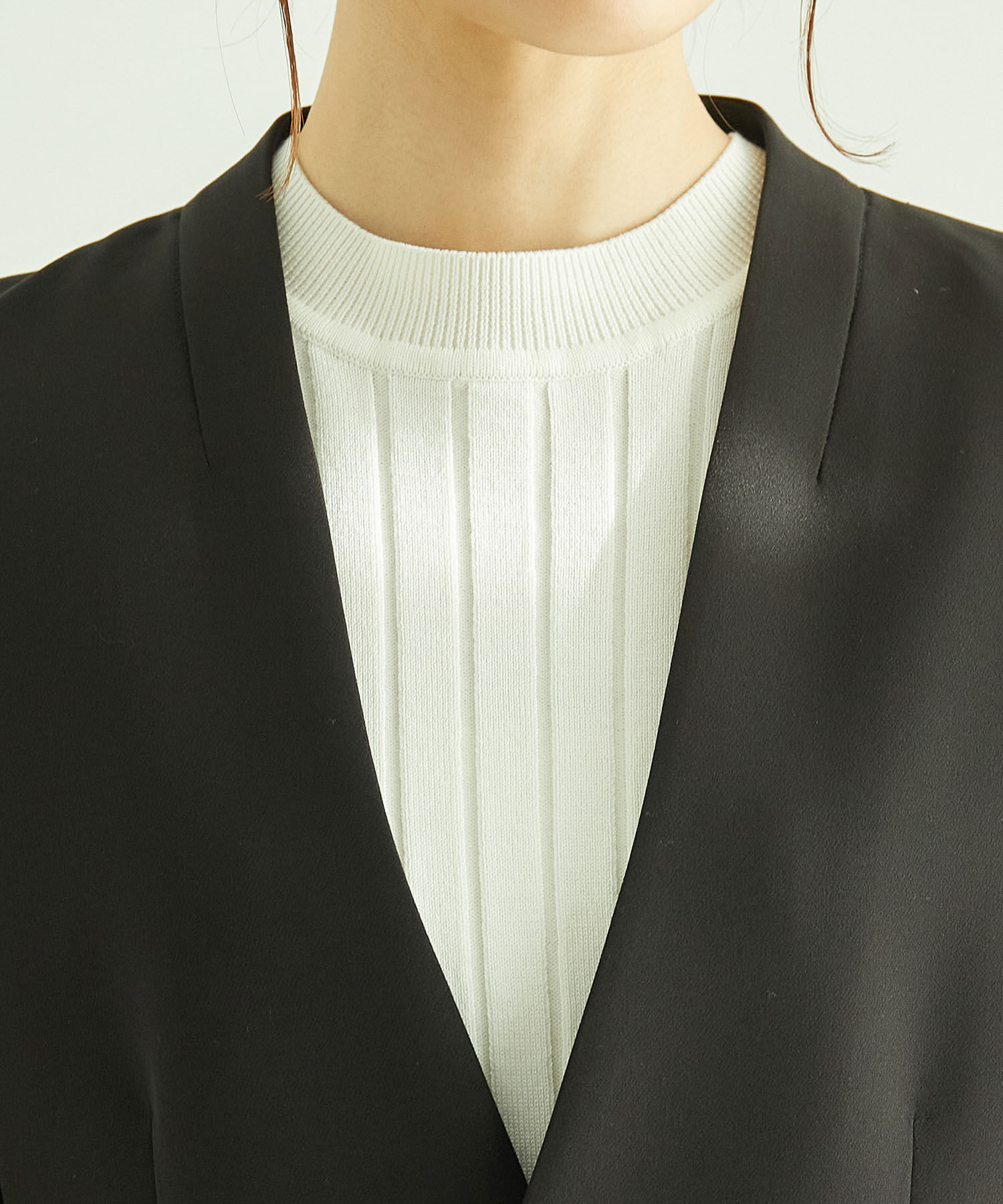 Rope&rsquo;Picnic「【360&deg;ウルトラストレッチ】セットアップ対応/ノーラペルジャケット【一部店舗限定34-42サイズ】」|ノーカラージャケット|