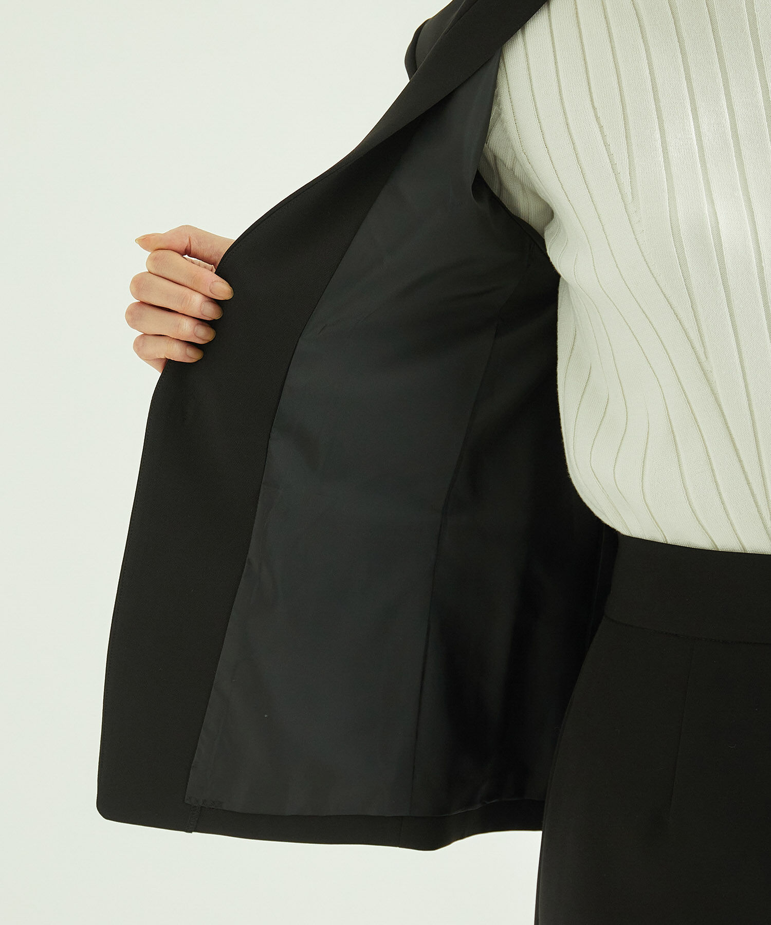 Rope&rsquo;Picnic「【360&deg;ウルトラストレッチ】セットアップ対応/ノーラペルジャケット【一部店舗限定34-42サイズ】」|ノーカラージャケット|