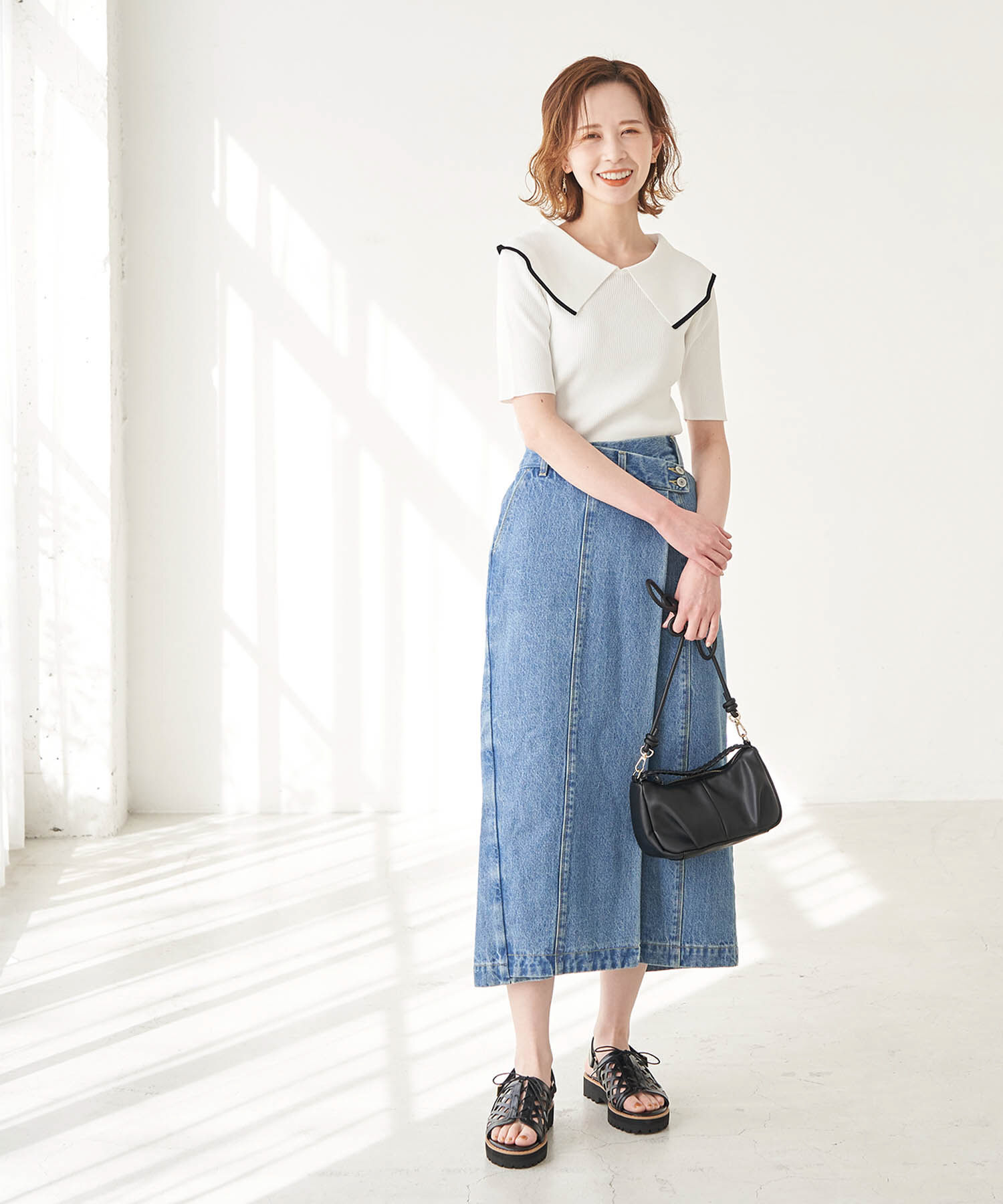 Rope&rsquo;Picnic「【emur】デニムデザインロングスカート」|スカート|