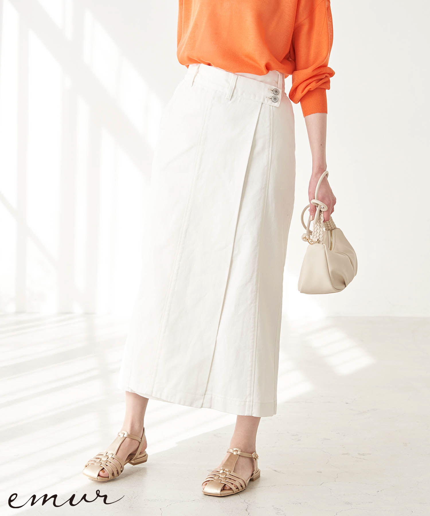 Rope&rsquo;Picnic「【emur】デニムデザインロングスカート」|スカート|オフホワイト(15)