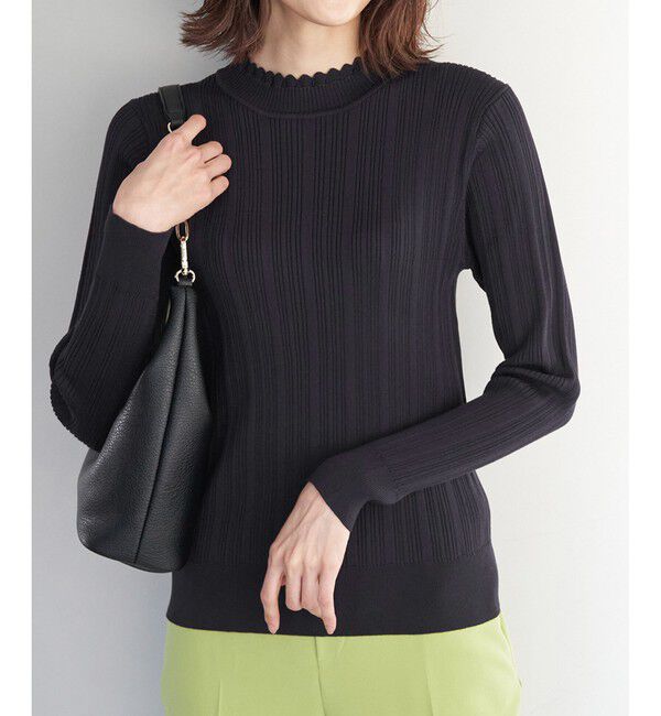 Rope&rsquo;Picnic「洗濯機OK/スカラネックリブニットプルオーバー」|ニット・セーター|