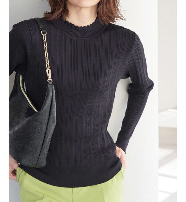 Rope&rsquo;Picnic「洗濯機OK/スカラネックリブニットプルオーバー」|ニット・セーター|