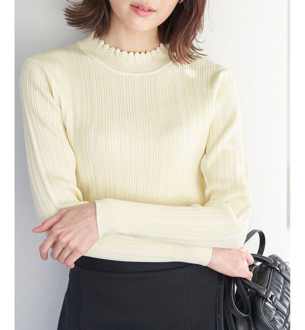 Rope&rsquo;Picnic「洗濯機OK/スカラネックリブニットプルオーバー」|ニット・セーター|