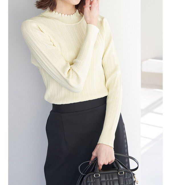 Rope&rsquo;Picnic「洗濯機OK/スカラネックリブニットプルオーバー」|ニット・セーター|