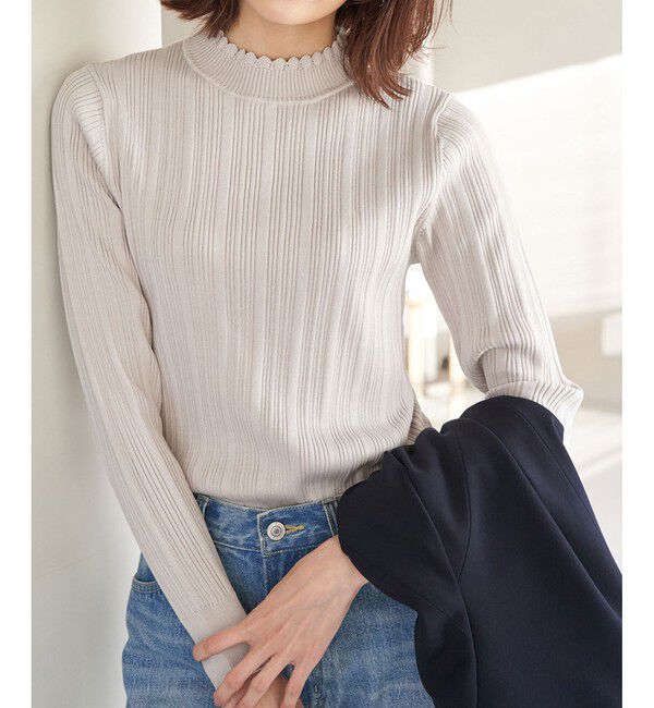 Rope&rsquo;Picnic「洗濯機OK/スカラネックリブニットプルオーバー」|ニット・セーター|