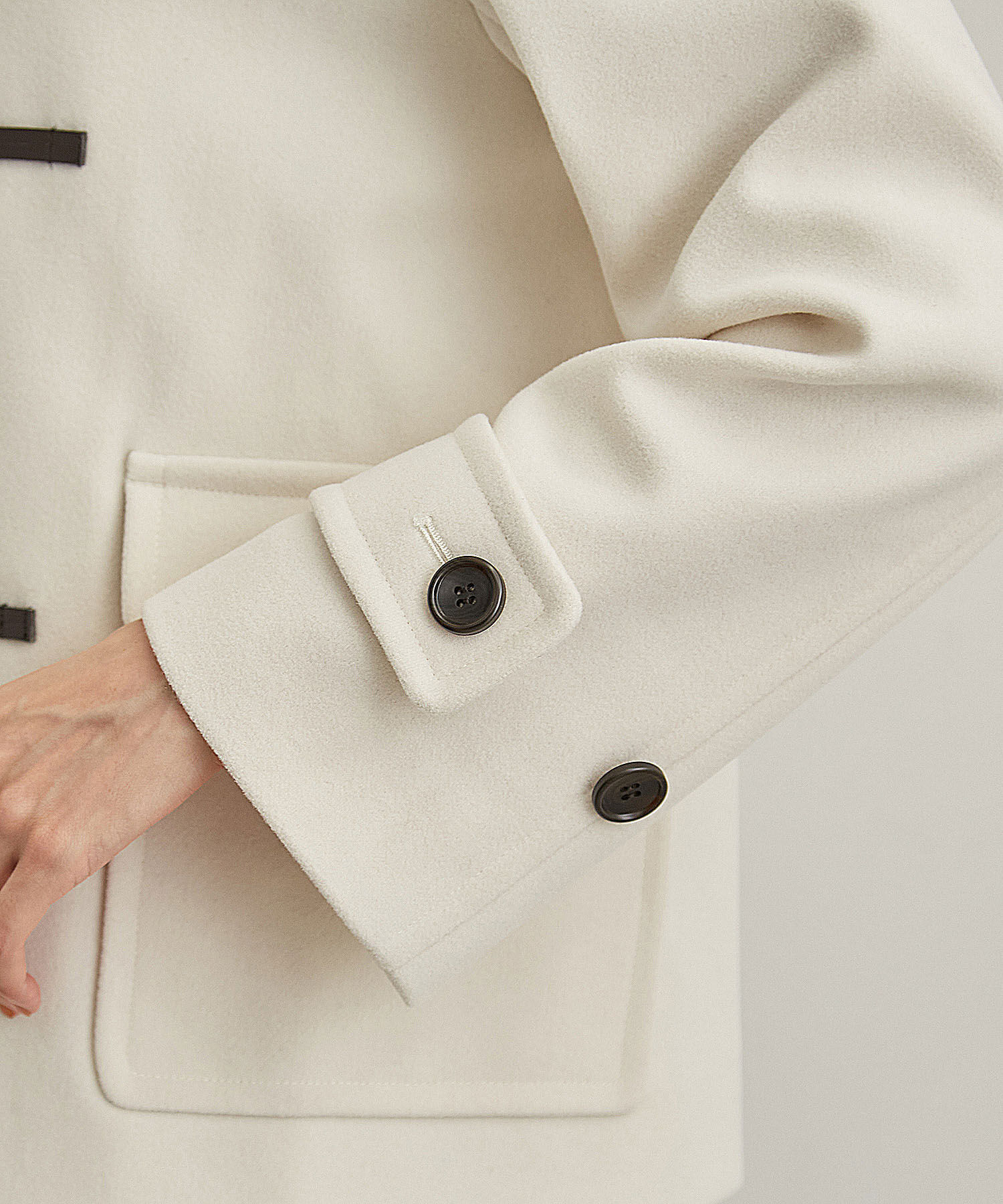 Rope&rsquo;Picnic「【ドラマ着用】リンクコーデ/ジャージメルトンファー付きダッフルコート」|ダッフルコート|