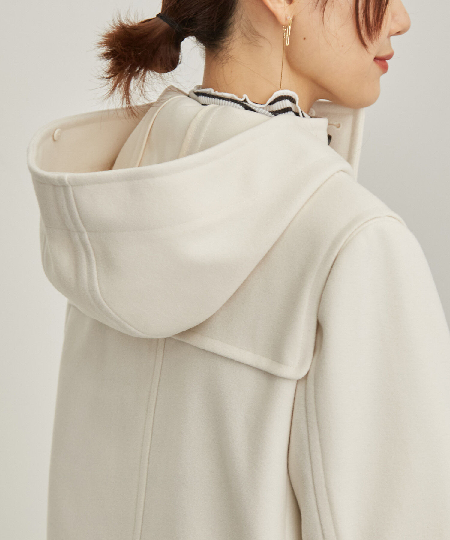 Rope&rsquo;Picnic「【ドラマ着用】リンクコーデ/ジャージメルトンファー付きダッフルコート」|ダッフルコート|