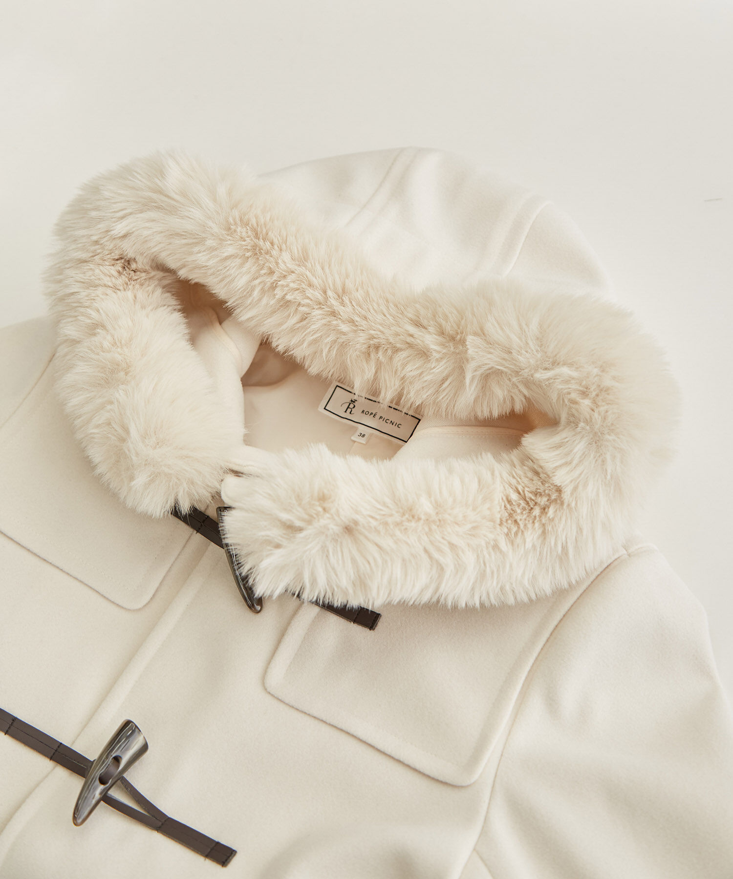 Rope&rsquo;Picnic「【ドラマ着用】リンクコーデ/ジャージメルトンファー付きダッフルコート」|ダッフルコート|