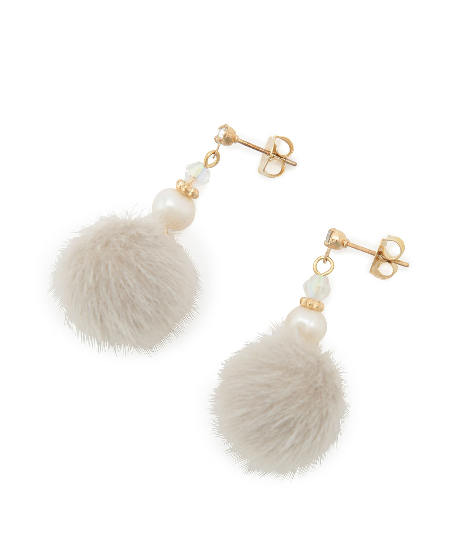 ROPE PICNIC PASSAGE「ファー&times;パールピアス」|ピアス|