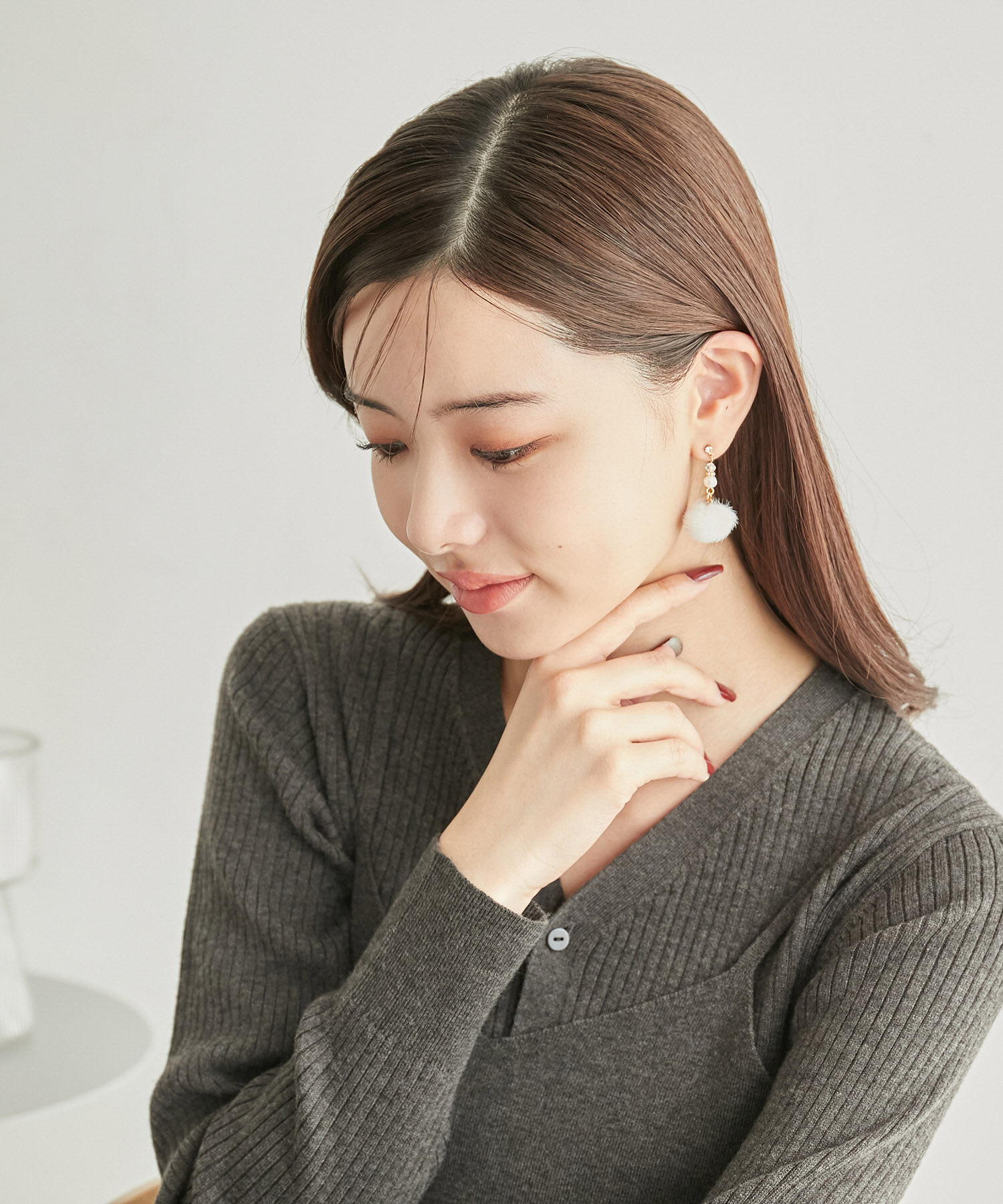 ROPE PICNIC PASSAGE「ファー&times;パールピアス」|ピアス|