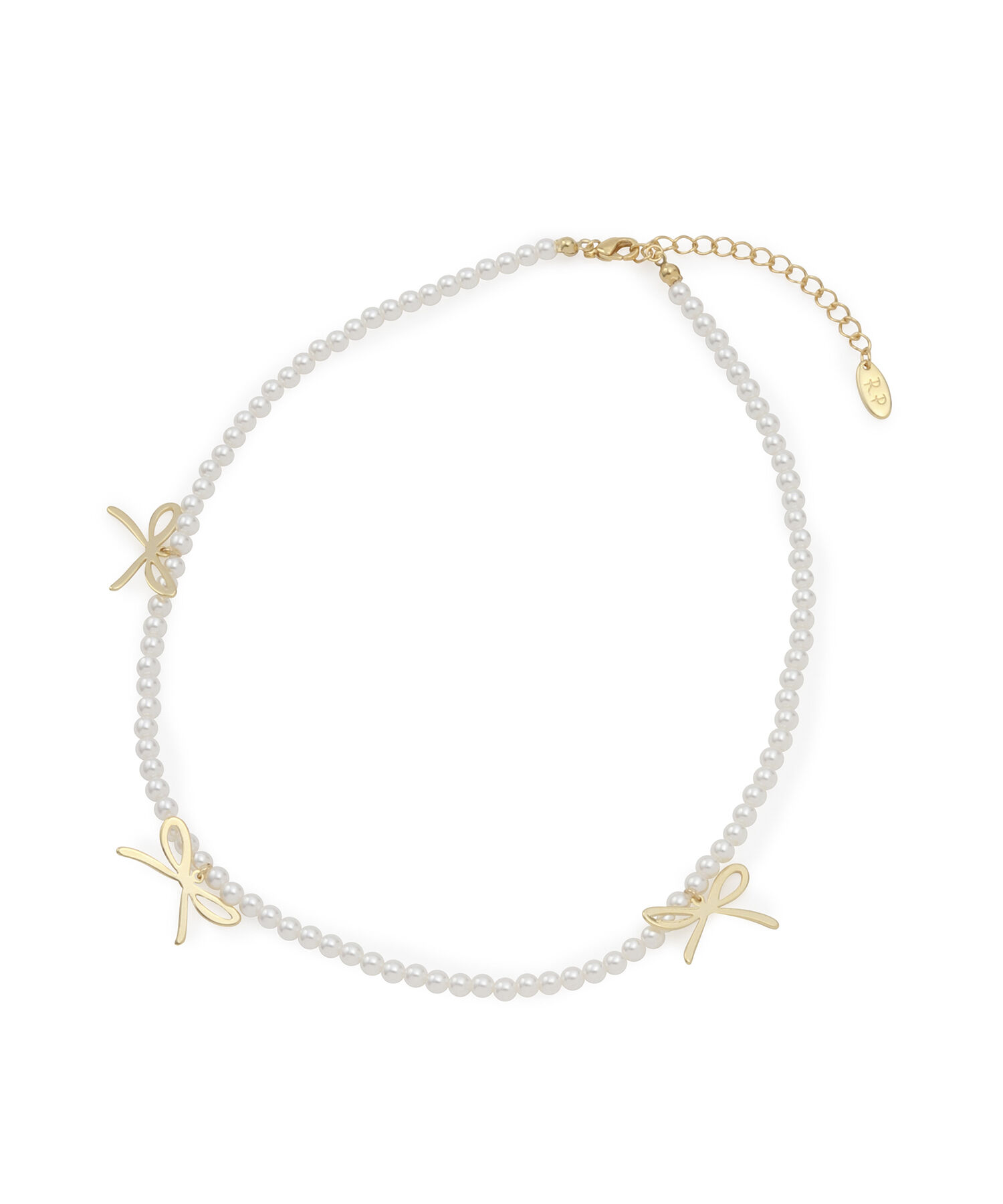 ROPE PICNIC PASSAGE「パール&times;ミニリボンショートネックレス」|ネックレス|