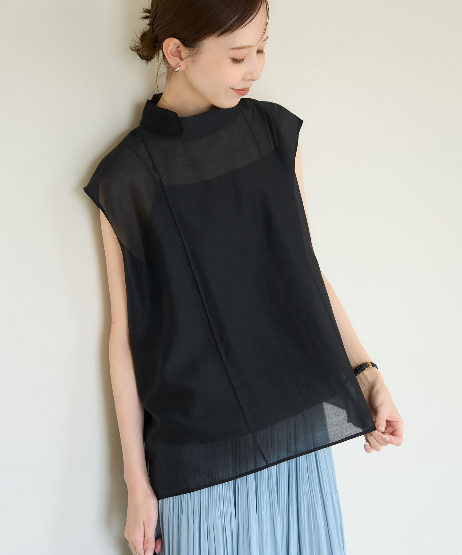 Rope&rsquo;Picnic「インナーつきシアーブラウス」|シャツ・ブラウス|ブラック(01)