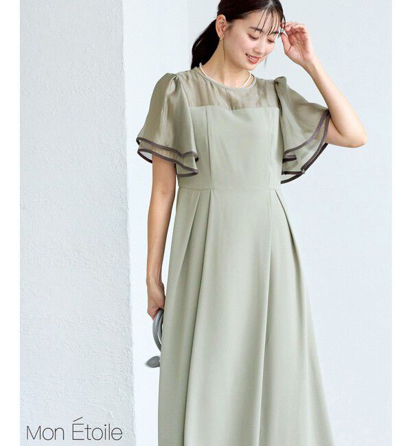 Rope&rsquo;Picnic「【Mon E&rsquo;toile/モンエトワール】フレア袖ビスチェデザインワンピース」|ドレス|グリーン(30)