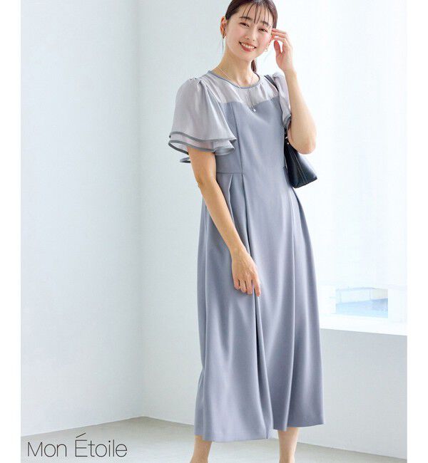 Rope&rsquo;Picnic「【Mon E&rsquo;toile/モンエトワール】フレア袖ビスチェデザインワンピース」|ドレス|サックス(48)