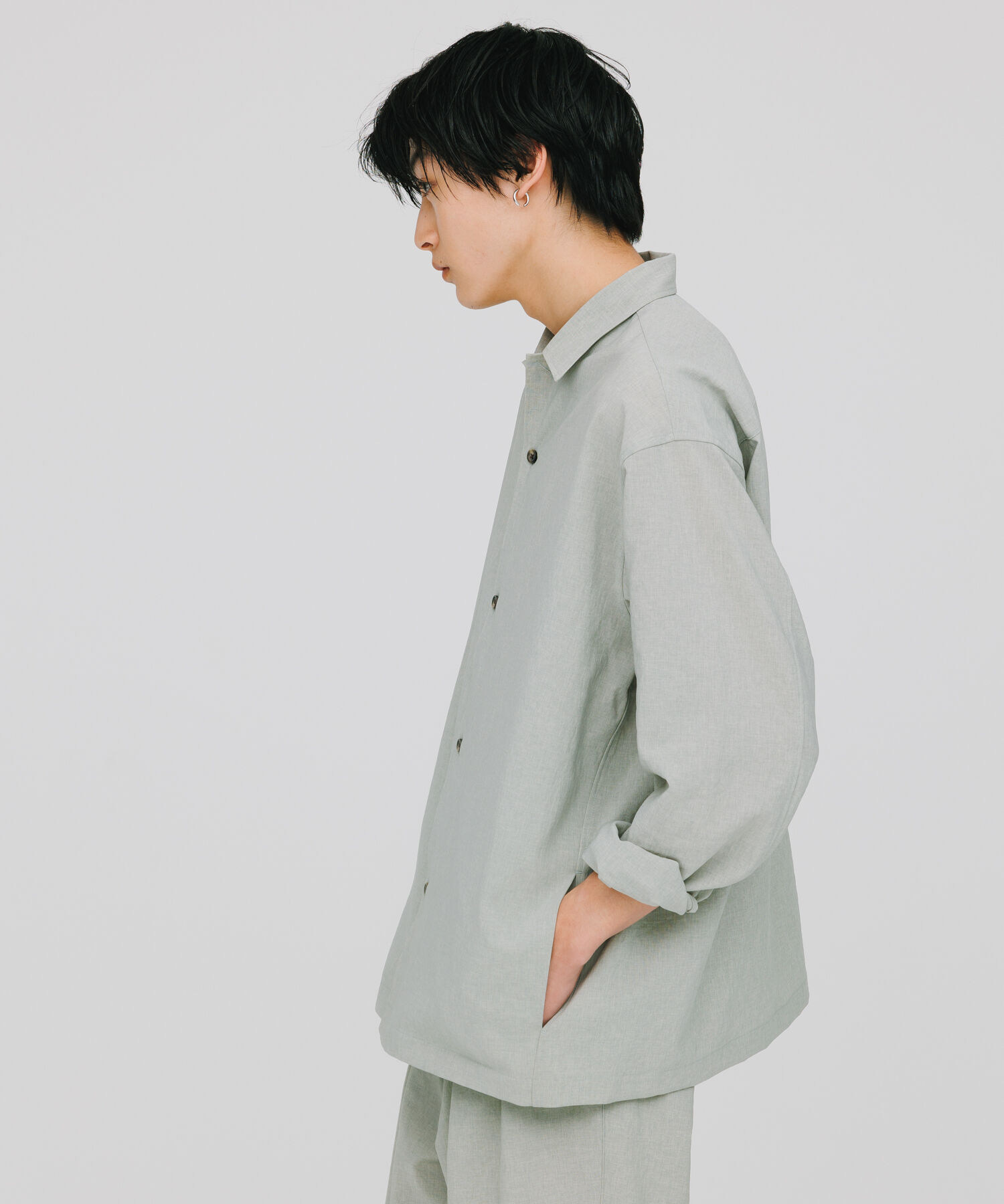 ADAM ET ROPE'「【RIRANCHA/リランチェ】ワイドシルエット シャツジャケット / 速乾 / 冷感 / イージーケア / ユニセックス」|ブルゾン・スタジャン|