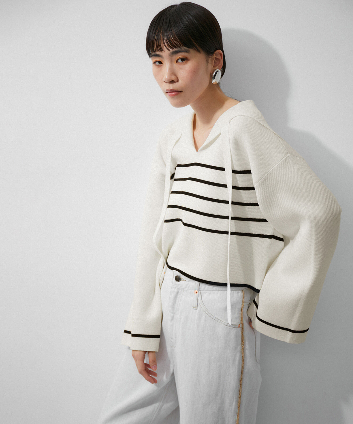 ADAM ET ROPE'「ミラノリブニットプルオーバー」|ニット・セーター|ホワイト系(13)