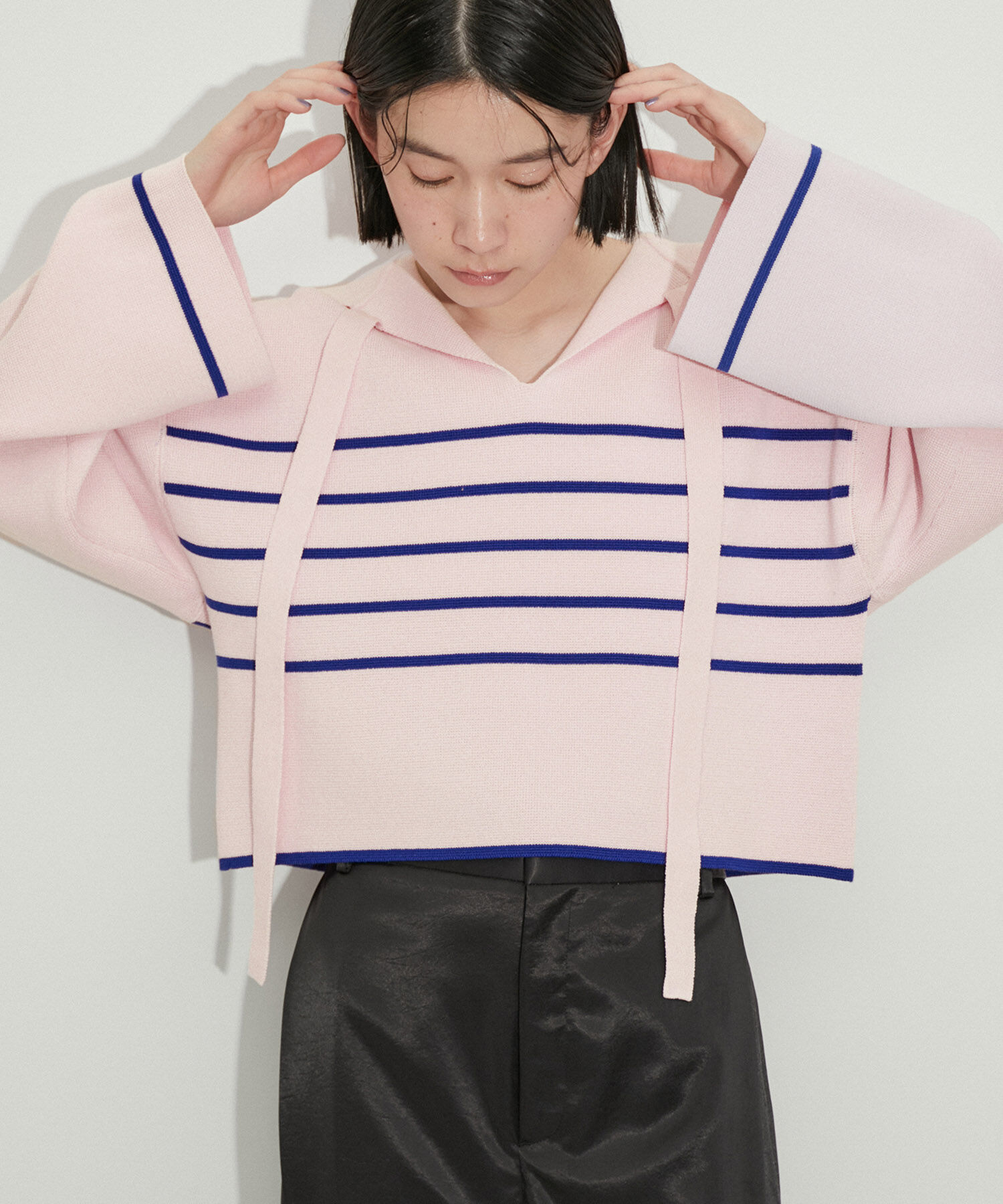 ADAM ET ROPE'「ミラノリブニットプルオーバー」|ニット・セーター|ピンク系(65)